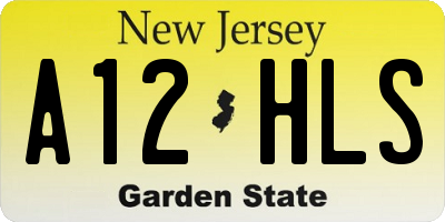 NJ license plate A12HLS