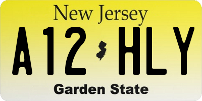 NJ license plate A12HLY