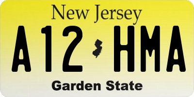 NJ license plate A12HMA