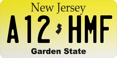 NJ license plate A12HMF