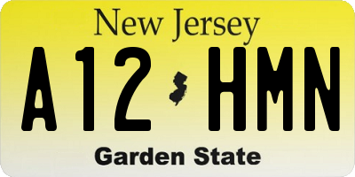 NJ license plate A12HMN