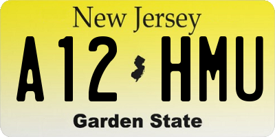 NJ license plate A12HMU