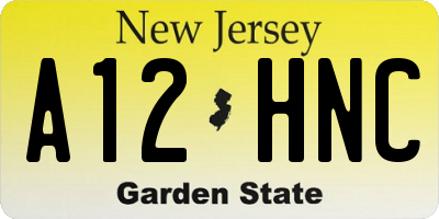 NJ license plate A12HNC