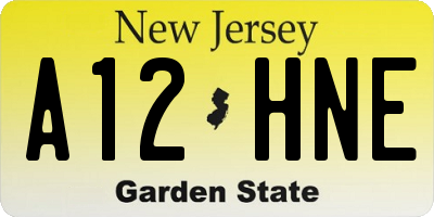 NJ license plate A12HNE