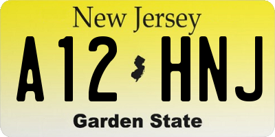 NJ license plate A12HNJ