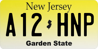 NJ license plate A12HNP