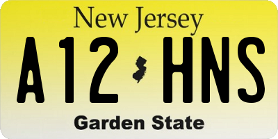 NJ license plate A12HNS