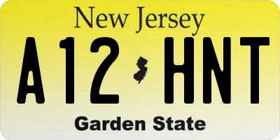 NJ license plate A12HNT
