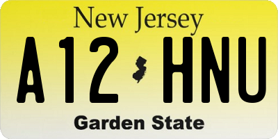 NJ license plate A12HNU