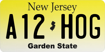 NJ license plate A12HOG