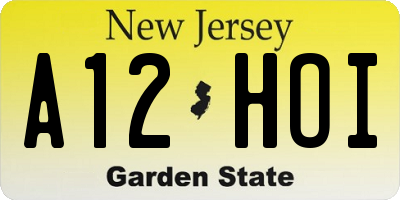 NJ license plate A12HOI