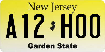 NJ license plate A12HOO