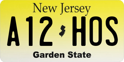NJ license plate A12HOS