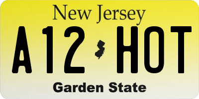 NJ license plate A12HOT