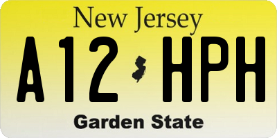 NJ license plate A12HPH