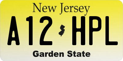 NJ license plate A12HPL