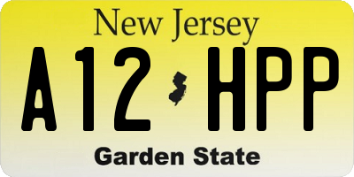 NJ license plate A12HPP