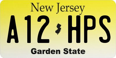 NJ license plate A12HPS