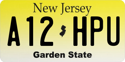 NJ license plate A12HPU