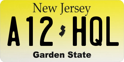 NJ license plate A12HQL