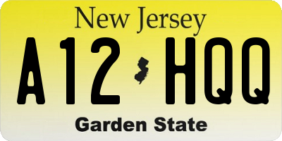 NJ license plate A12HQQ