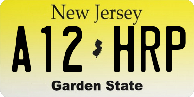 NJ license plate A12HRP