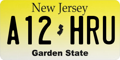NJ license plate A12HRU