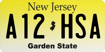 NJ license plate A12HSA