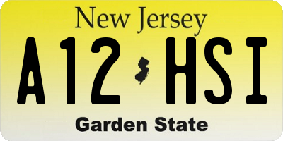 NJ license plate A12HSI