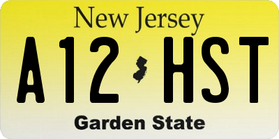 NJ license plate A12HST