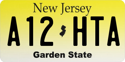 NJ license plate A12HTA