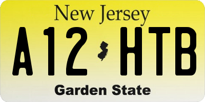 NJ license plate A12HTB