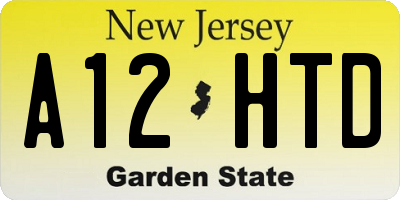 NJ license plate A12HTD