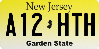 NJ license plate A12HTH