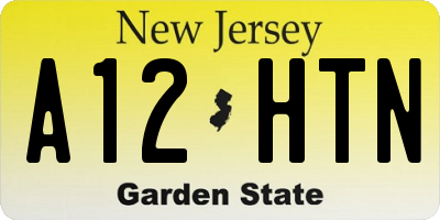 NJ license plate A12HTN