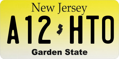 NJ license plate A12HTO
