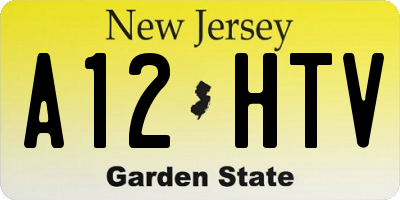 NJ license plate A12HTV