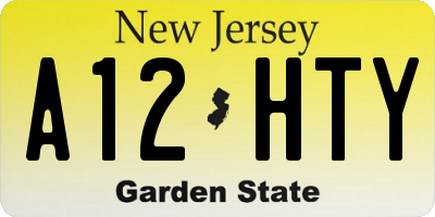 NJ license plate A12HTY