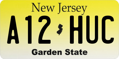 NJ license plate A12HUC