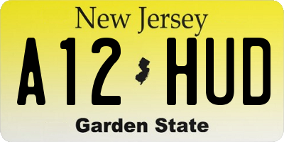 NJ license plate A12HUD
