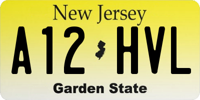 NJ license plate A12HVL