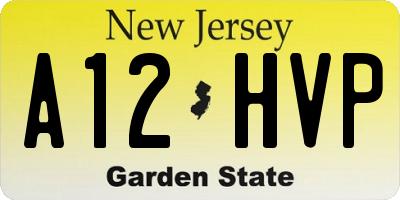 NJ license plate A12HVP
