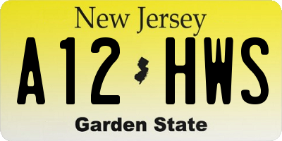 NJ license plate A12HWS