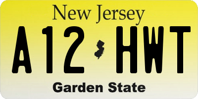 NJ license plate A12HWT