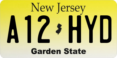 NJ license plate A12HYD