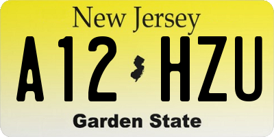 NJ license plate A12HZU