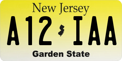 NJ license plate A12IAA