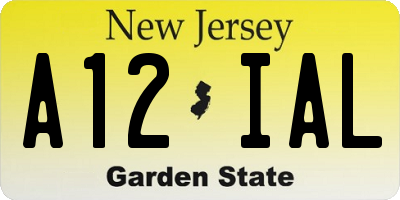 NJ license plate A12IAL