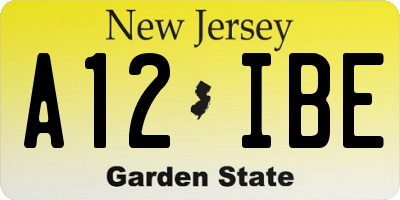 NJ license plate A12IBE