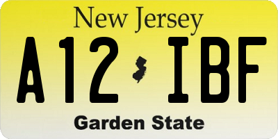 NJ license plate A12IBF